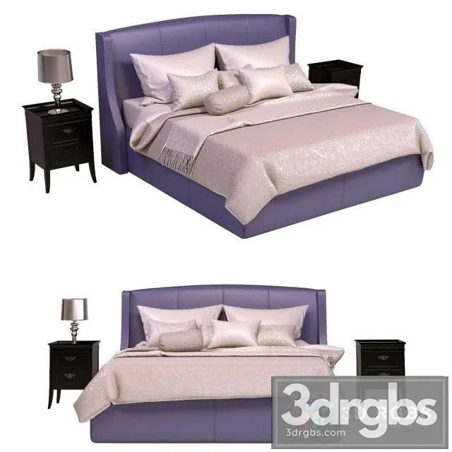 Venice Velvet Bed 3D Model Free