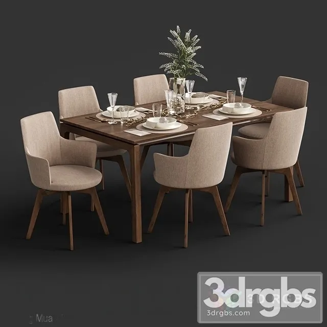 Venjakob Alexia Chair Dining Table ET388 3D Model Free
