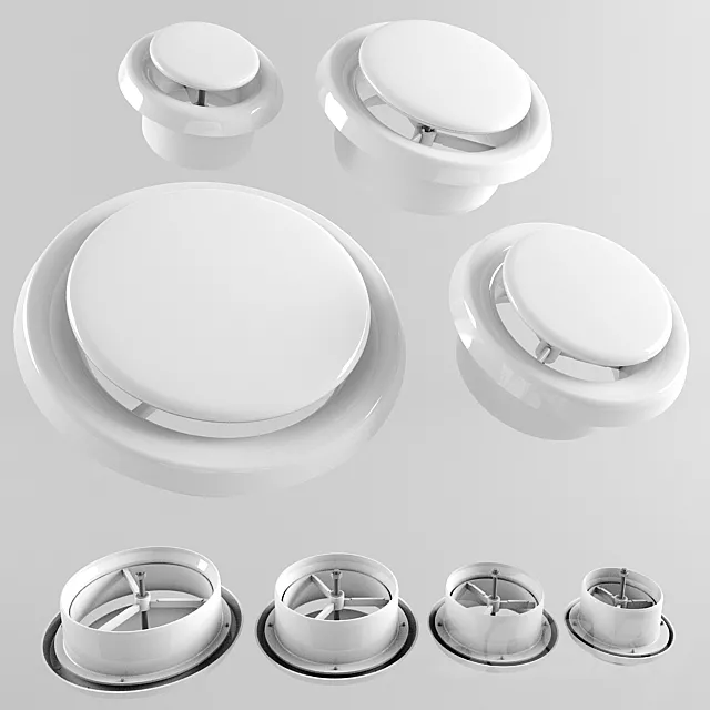 Ventilation plastic diffuser (D) 100. 125. 160. 200 mm 3DModel