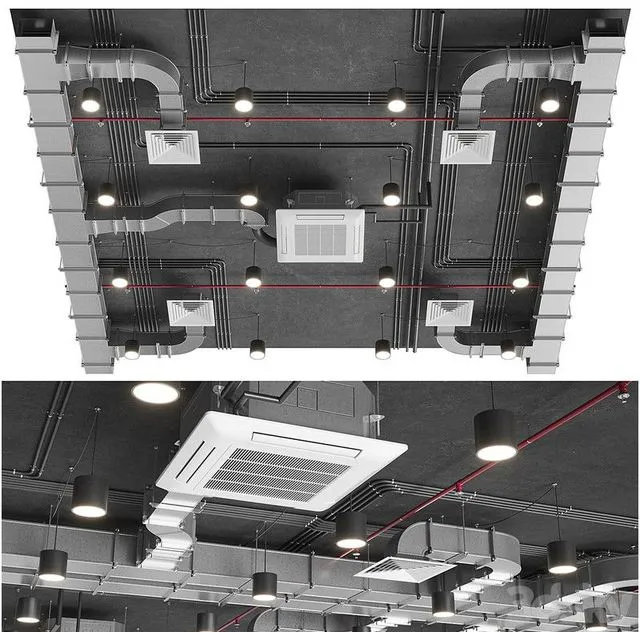 Ventilation system set 01 1 3D Model