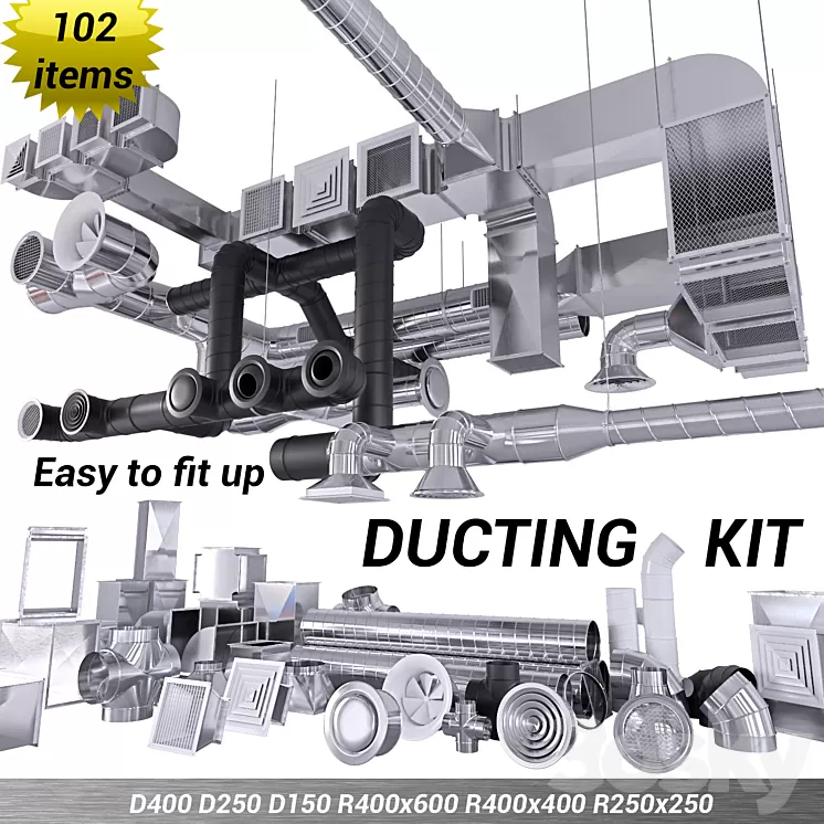 Ventilation (vray GGX corona PBR) 3D Model