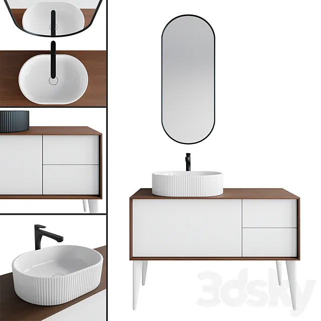 Vento washbasin and cabinet Atollo Kerama Marazzi 3D Model