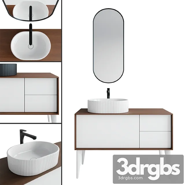 Vento washbasin and cabinet atollo kerama marazzi
