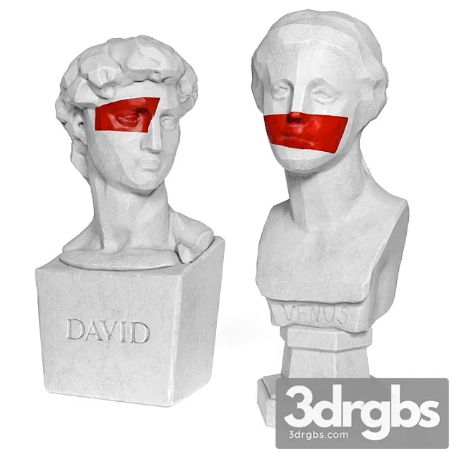 Venus and David Edges Bust 3D Model Free