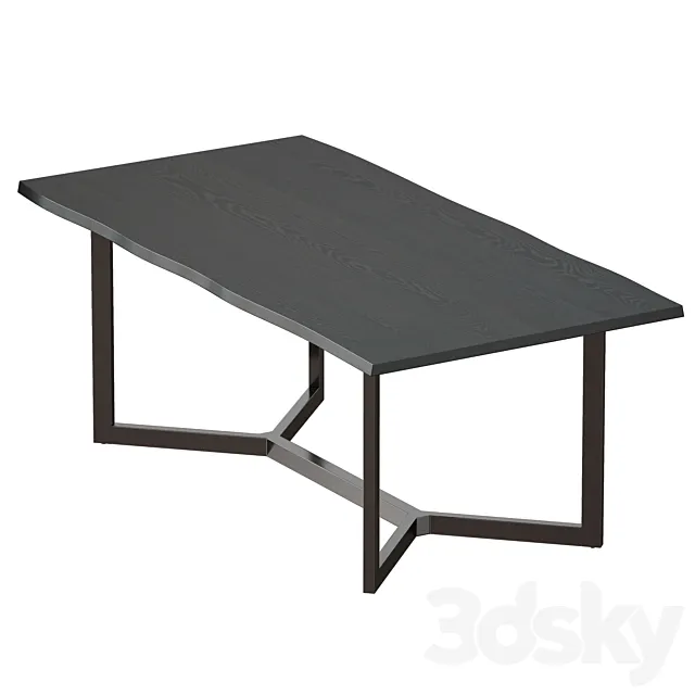 Verge Black Live Edge Dining Tables (Crate and Barrel) 3D Model