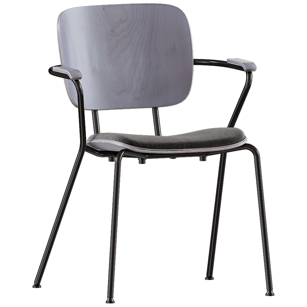 Verges - Chair ABC with metallic armrests and legs 3D Model