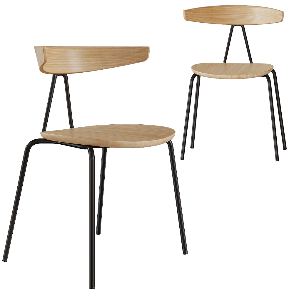 Verges - Chair Compass with metallic legs – stackable 3D Model