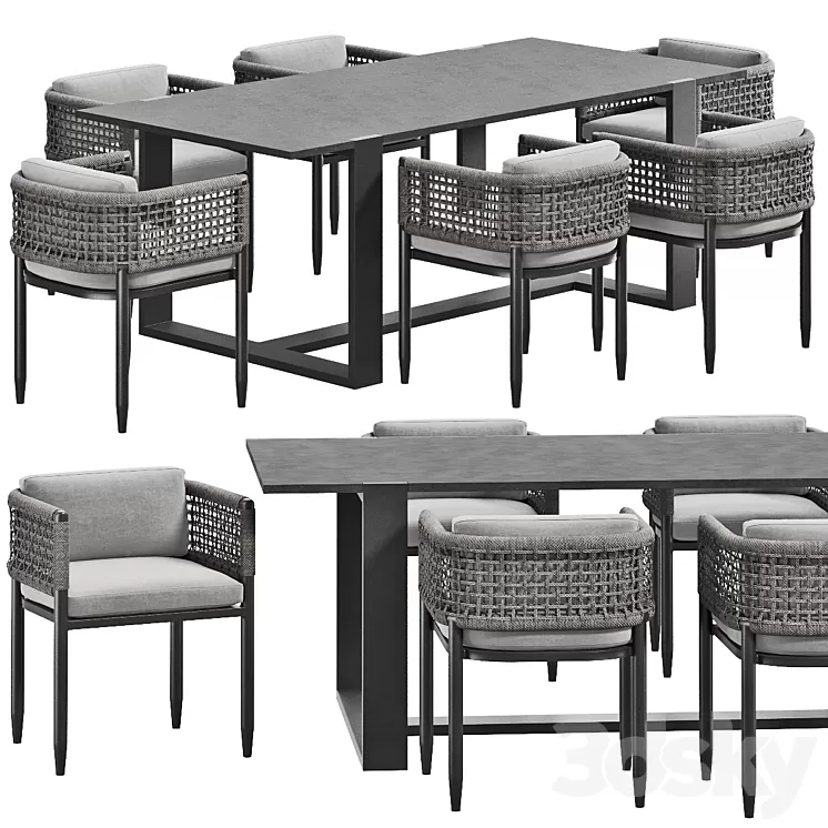 Verona Dining Set 3D Model Free
