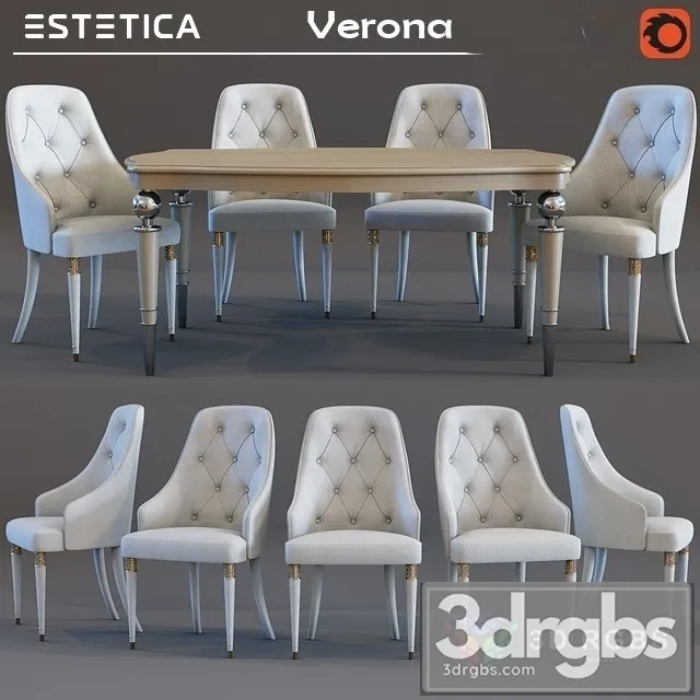 Verona Estetica Table and Chair 3D Model Free