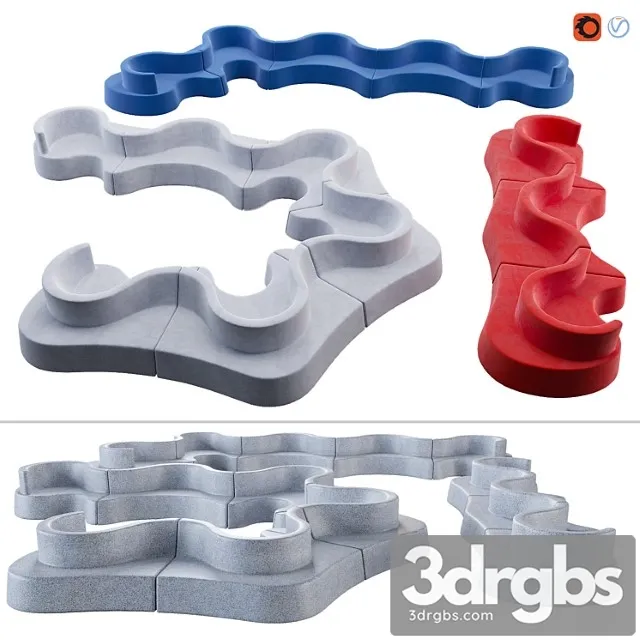 Verpan cloverleaf sofa in and outdoor 3D Model Free