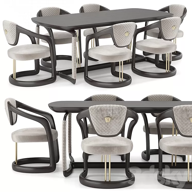 Versace Home Chair Table 3D Model Free