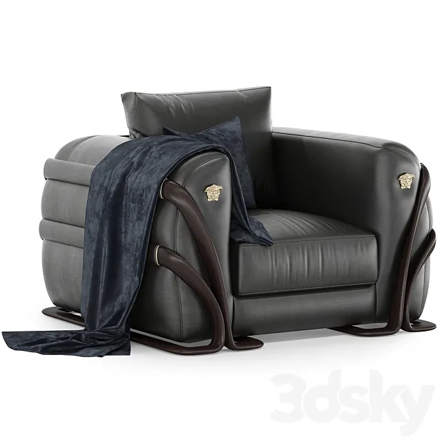 Versace home Medusa armchair 3D Model