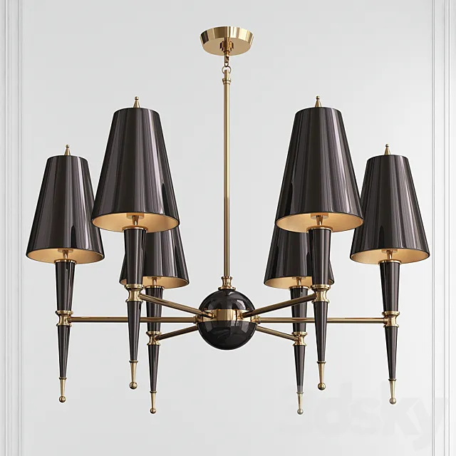 VERSAILLES CHANDELIER WITH PAINTED SHADE 3D Model