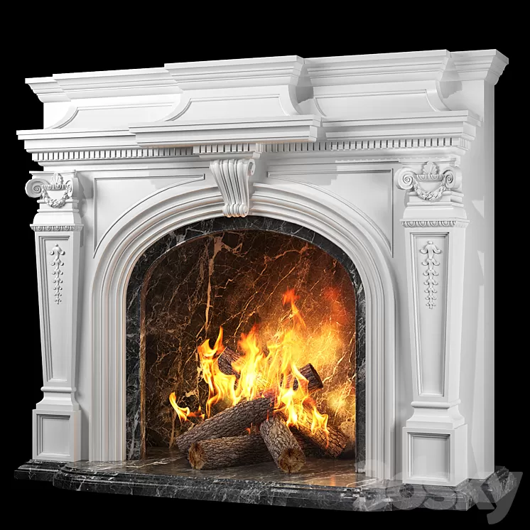 versailles fireplace 3D Model Free