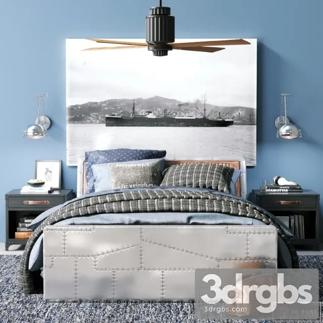 Versailles Upholstered Bed 3D Model Free