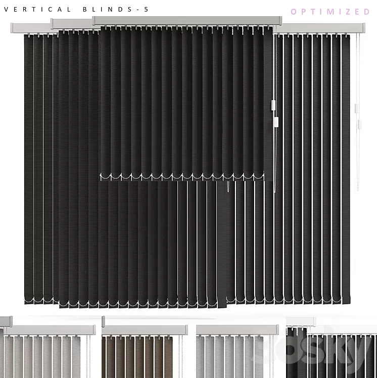 VERTICAL BLINDS 5 OPTIMIZED 3D Model