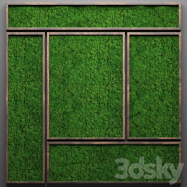 Vertical garden 23. Stabilized moss wall decor phytowall phytomodule landscaping 3D Model