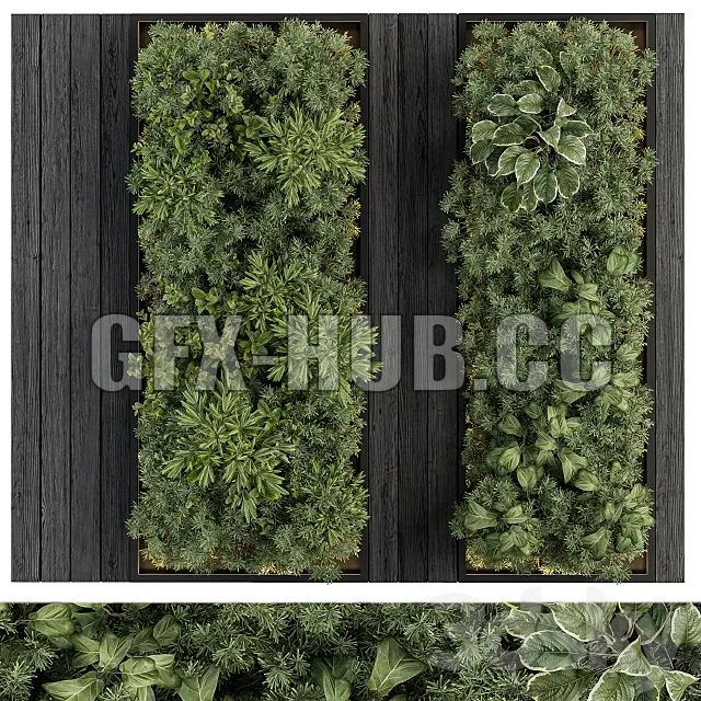 Vertical Garden Black Frame Wall Decor 38 3D Model