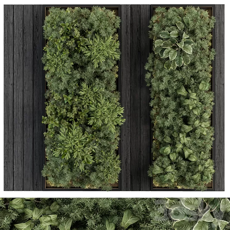 Vertical Garden Black Frame - Wall Decor 38 3D Model