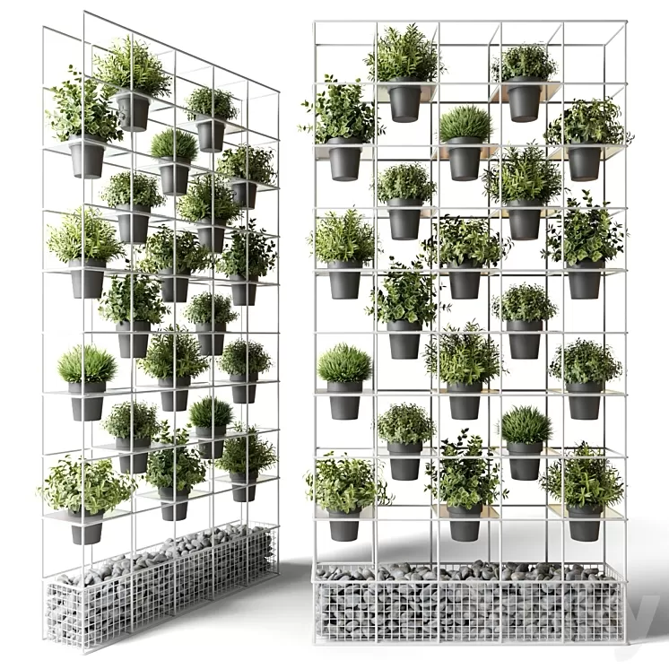 Vertical garden for potted plants 3D Model Free
