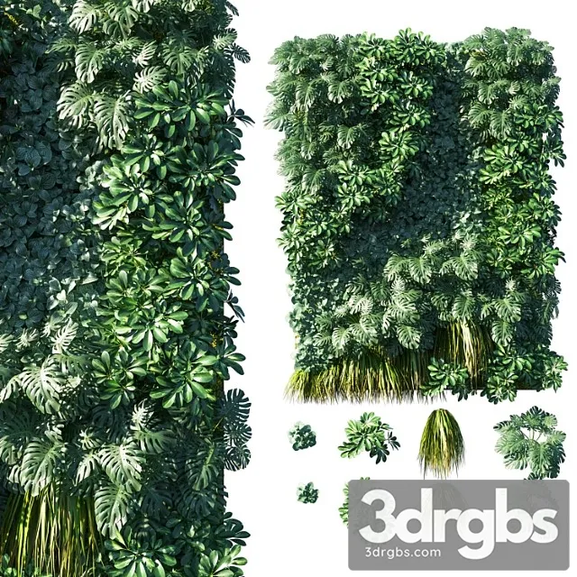 Vertical Garden Green Wall 02 3D Model Free