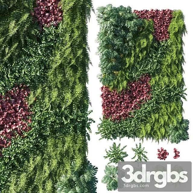 Vertical Garden Green Wall 04 3D Model Free