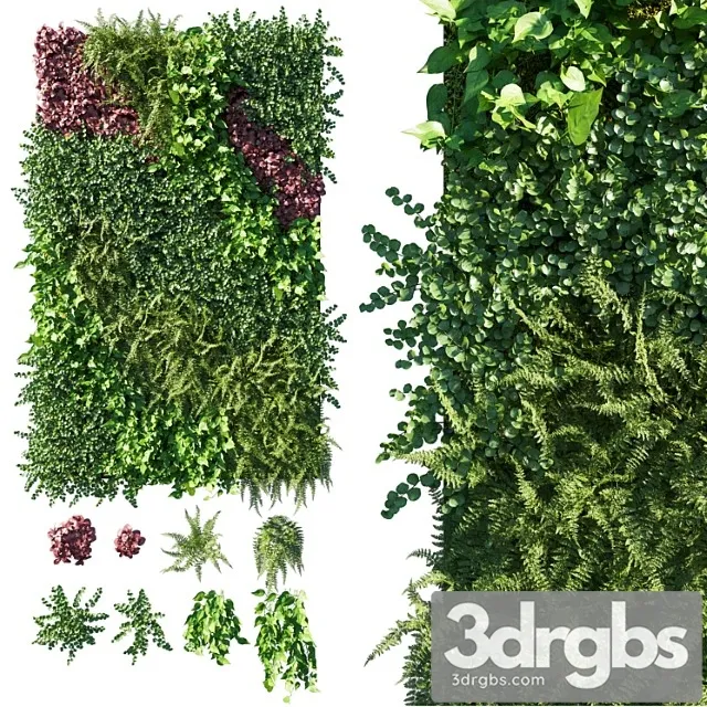 Vertical Garden Green Wall 09 3D Model Free