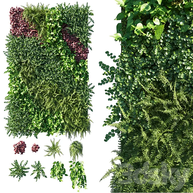 Vertical Garden Green Wall 09 3D Model