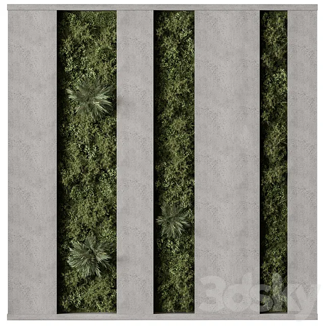 Vertical Garden - Green Wall 98 3D Model