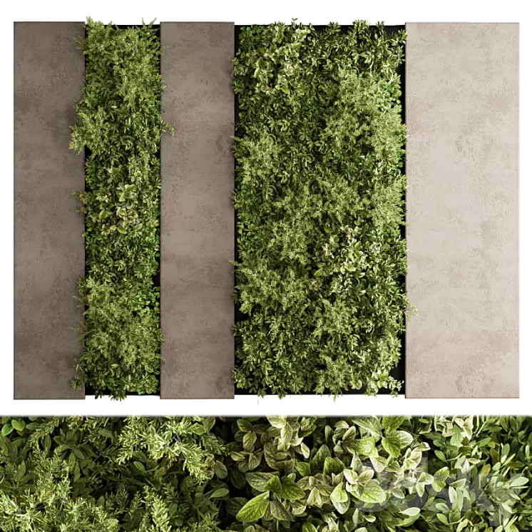 Vertical Garden Wood Frame - Wall Decor 33 3D Model