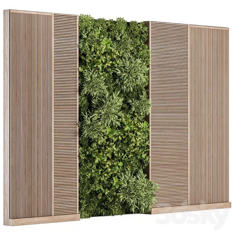 Vertical Garden Wood Frame - Wall Decor 37 3D Model
