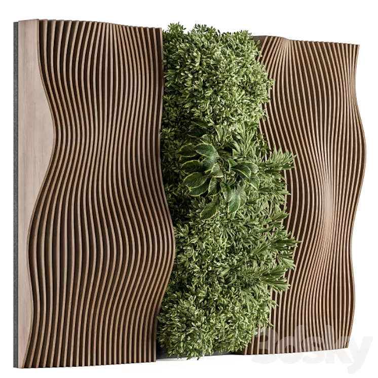 Vertical Garden Wood Parametric Wall - Wall Decor 30 3D Model