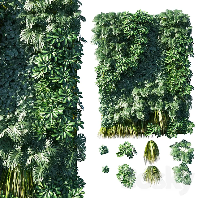 Vertical garden_ Green wall 02 3D Model