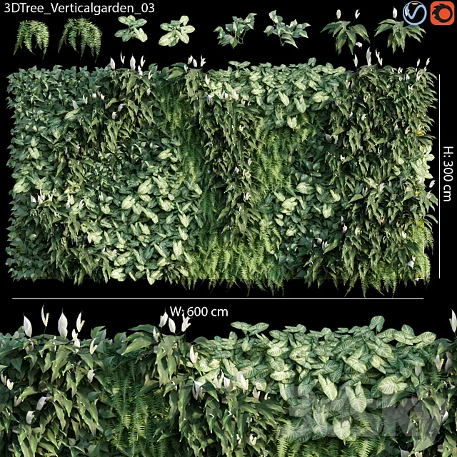 Verticalgarden - Green wall 03 3D Model