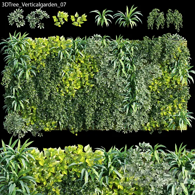 Verticalgarden - Green wall 07 3D Model