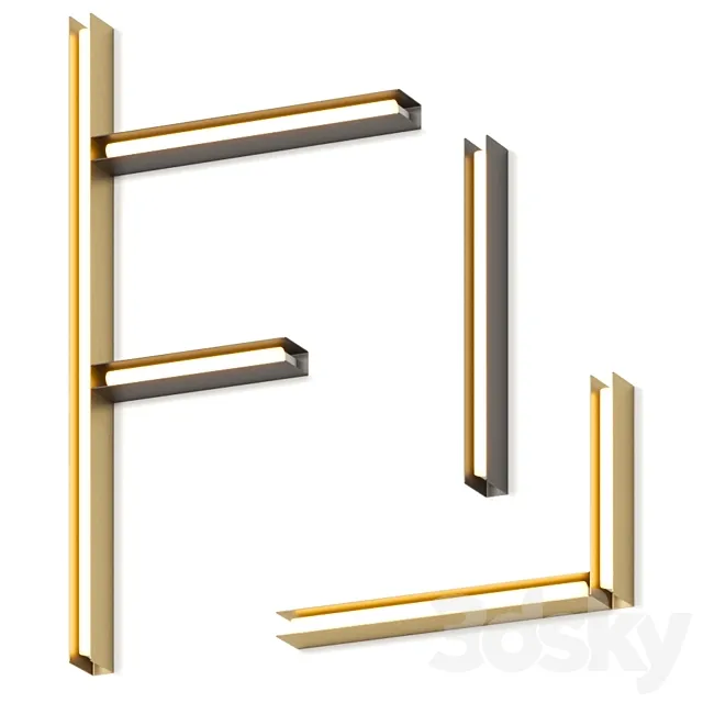 Vesoi U Brass Wall Lamps 3D Model