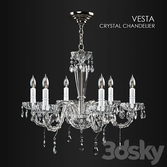 Vesta Clear Chandelier 3DModel