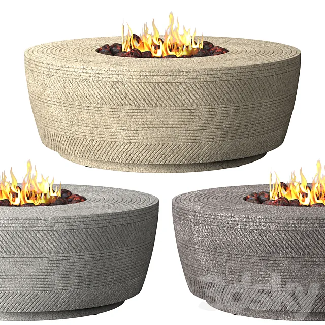 VETRO ROUND FIRE TABLE 3D Model