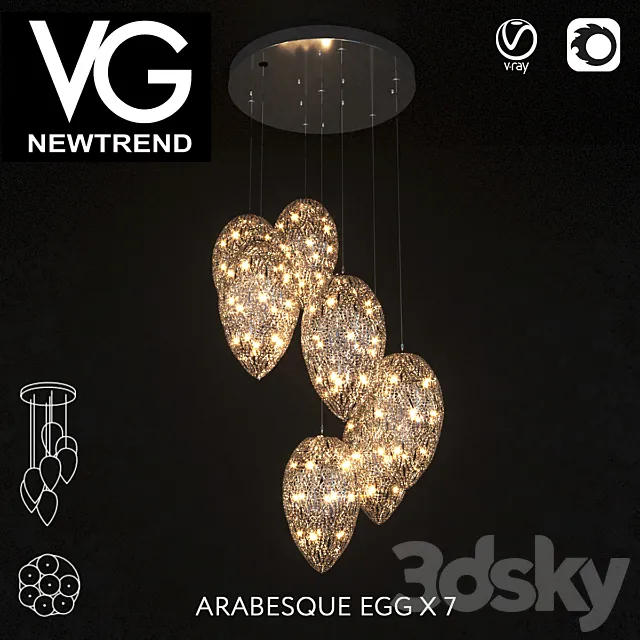 VG NEWTREND ARABESQUE EGG X 7 3DModel