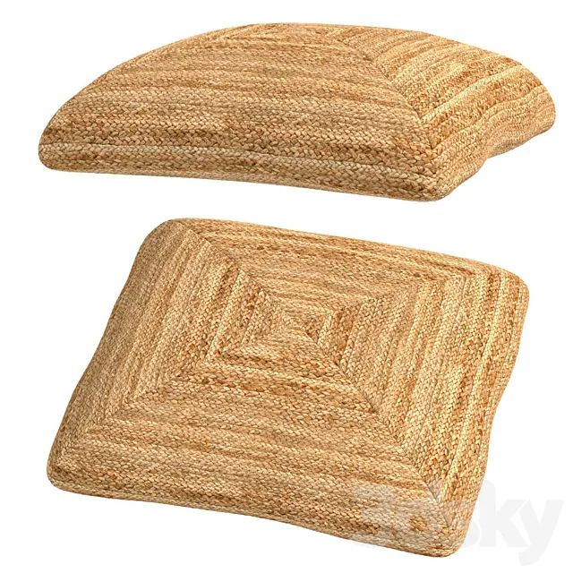 VG Tex Jute Floor Cushoin 3D Model