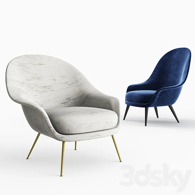 Viaduct Bat Lounge Chair 3D Model