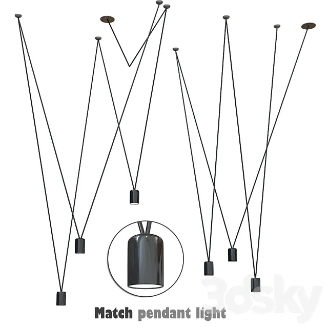 Vibia Double Match Pendant Light 3DModel