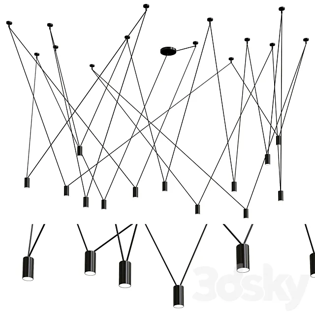 Vibia match chandelier 3D Model
