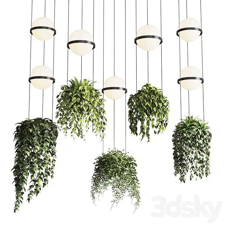 Vibia palma pendent lamp - pot light pendant - plant light hanging 04 Corona 3D Model Free