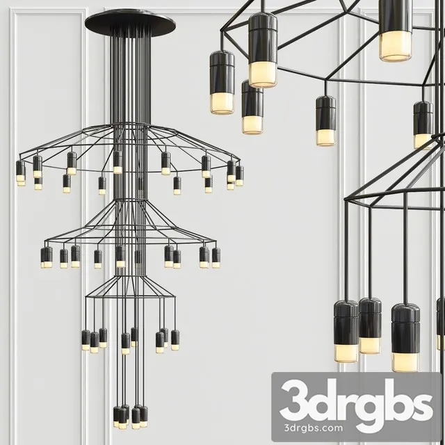 Vibia Wireflow Chandelier 0378 LED Suspension 42 Lamp Free Download