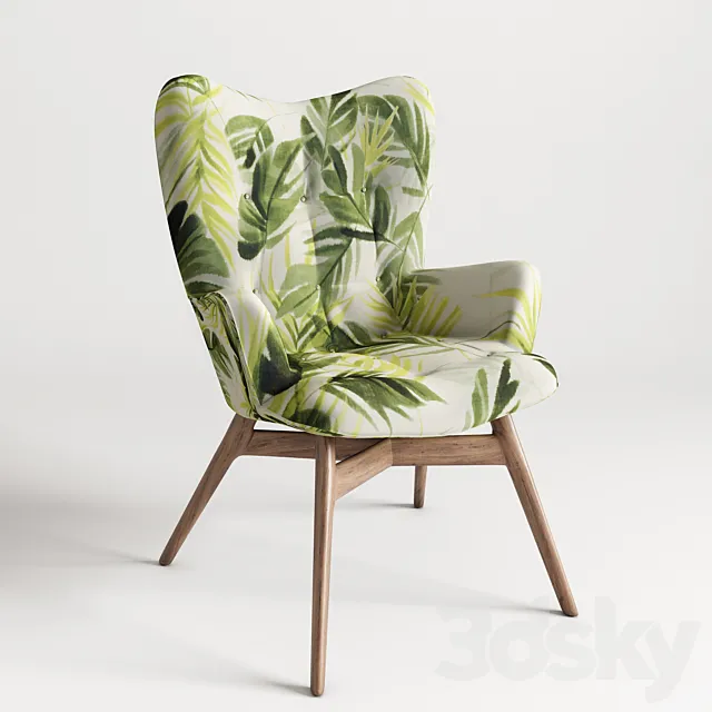 Vicky Velvet Petrol armchair 3DModel