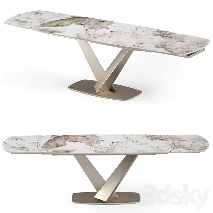 Victoria folding table with ceramic top 3D Model