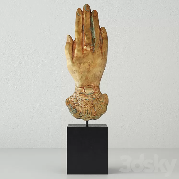 Victorian Brass Hand Paperweight 3D Model