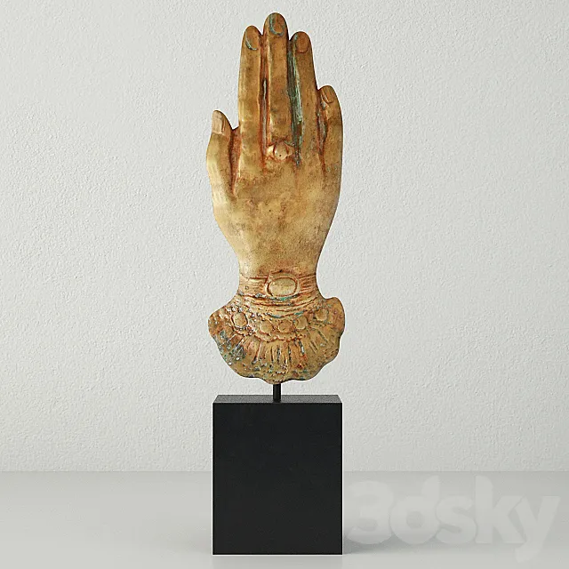 Victorian Brass Hand Paperweight 3DModel