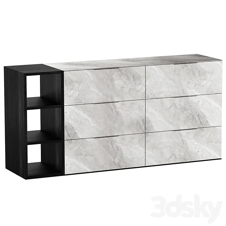 Vig Furniture Nova Domus Maranello - Modern Gray Wash & Faux Marble Dresser 3D Model Free